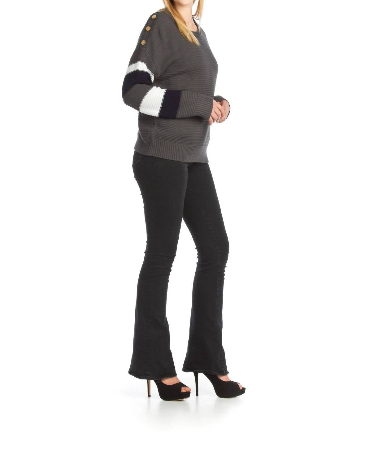 Papillon - Knit Sweater With Striped Sleeve Detail
