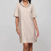 Hinson Wu - Aileen Short Sleeve Stripe Gingham Dress