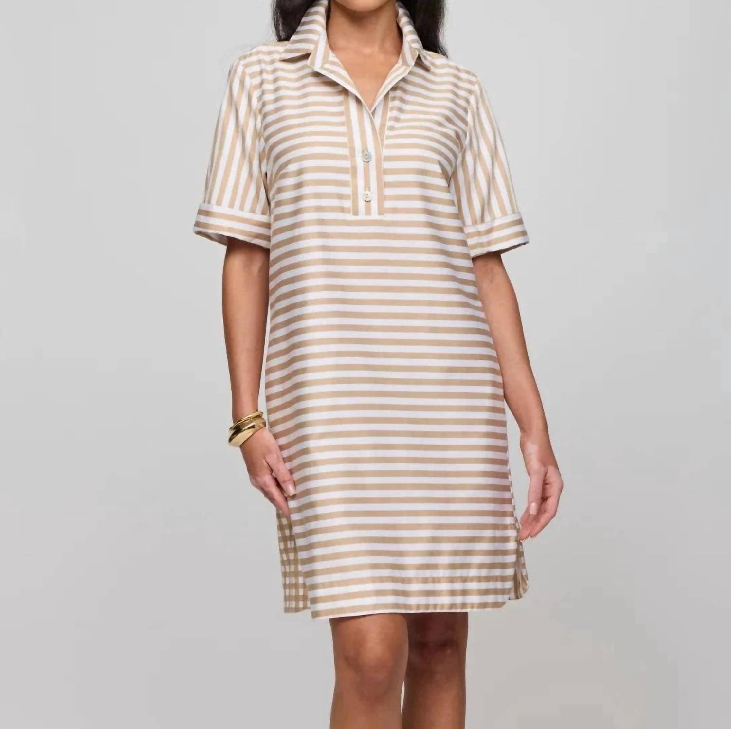 Hinson Wu - Aileen Short Sleeve Stripe Gingham Dress