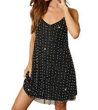 Endless Blu. - CROSS BACK PEARL MINI DRESS