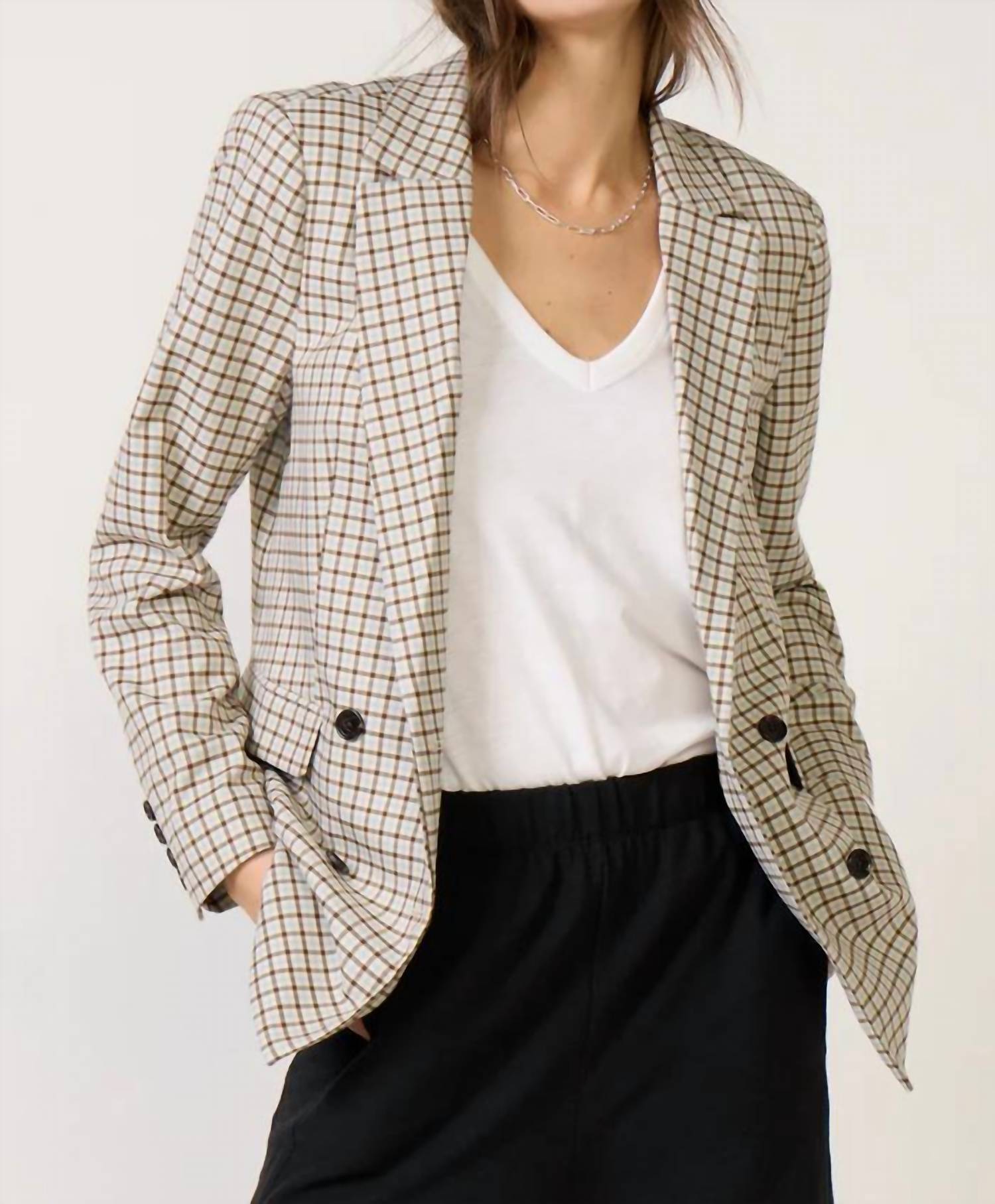 Rails Jac Blazer in blue bay check - women's jacket