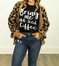 Grace + Emma Cropped Cardigan Sweater in brown animal print - women's cardigan - view 4