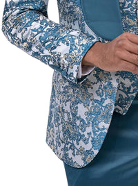 Kent & Park Men's Fashion Suit in teal - men's jacket - alternate view