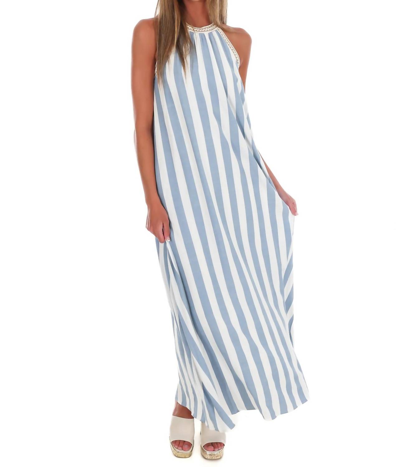 She + Sky - Women's By The Bay Halter Neck Maxi Dress
