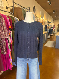 KLd. Signature Women's Cable Knit Cardigan in blue - women's cardigan