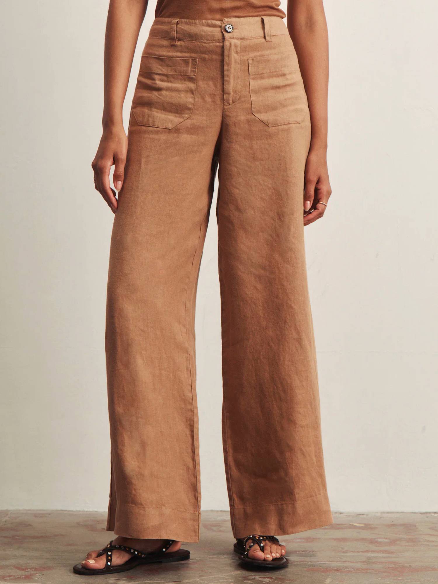 Sanctuary - Linen Marine Wide Leg Pant
