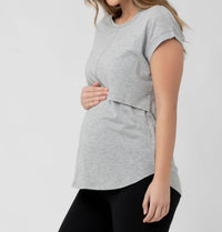 Ripe Richie Maternity and Nursing Tee in grey - women's t-shirt - alternate view