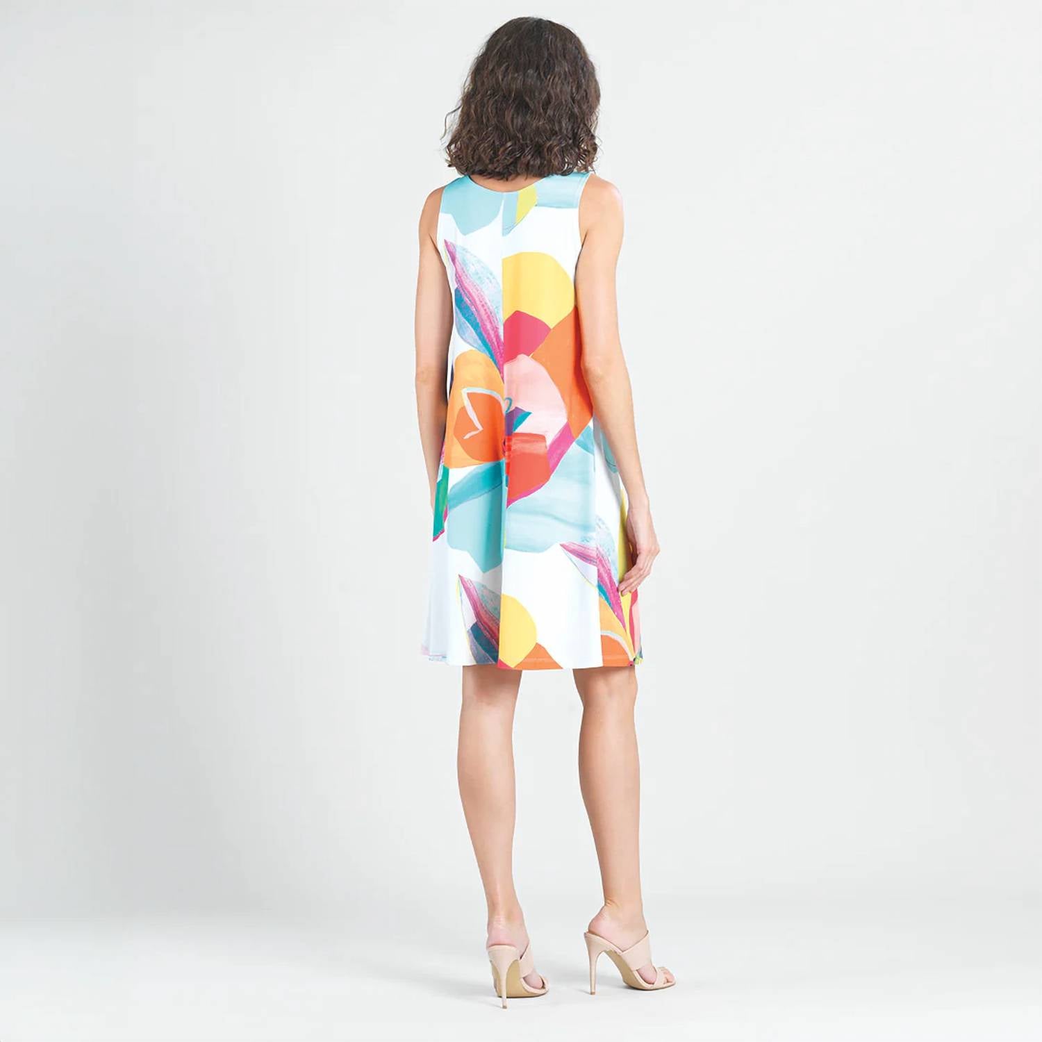 Clara Sun Woo - Jewel Neck Swing Tank Dress