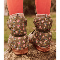 THE GREAT. Women's Down Quilted Slipper in cypress basin floral - women's shoe - detail view