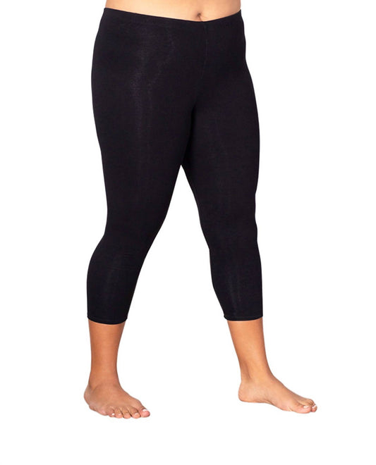 On The Plus Side - Plus Size Cotton Jersey Capri Leggings