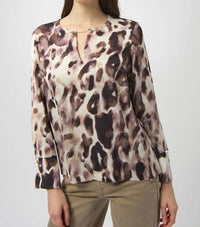 Joseph Ribkoff - Recycled Satin Animal Print Straight Top