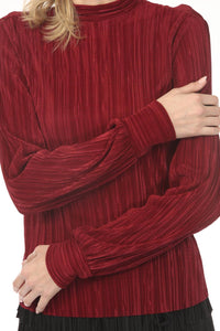 Joseph Ribkoff - Micro Pleated Mock Neck Top