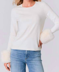 J. Society - Fur Cuffs Crew Sweater