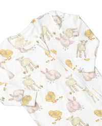 PINK CHICKEN Kid's Bamboo Romper in easter friends - kids' item - alternate view
