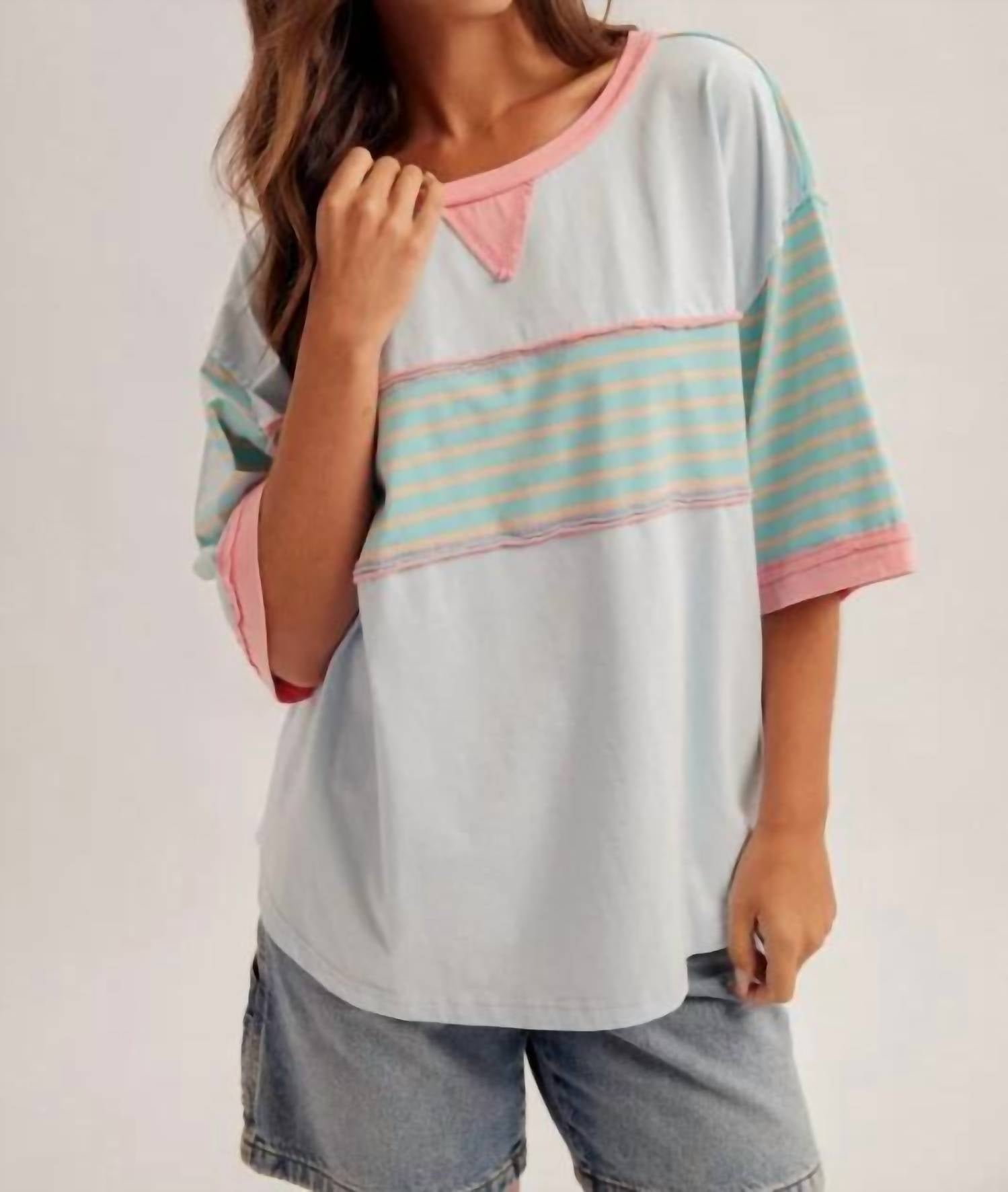 Hem & Thread - Audrey Striped Oversized Top