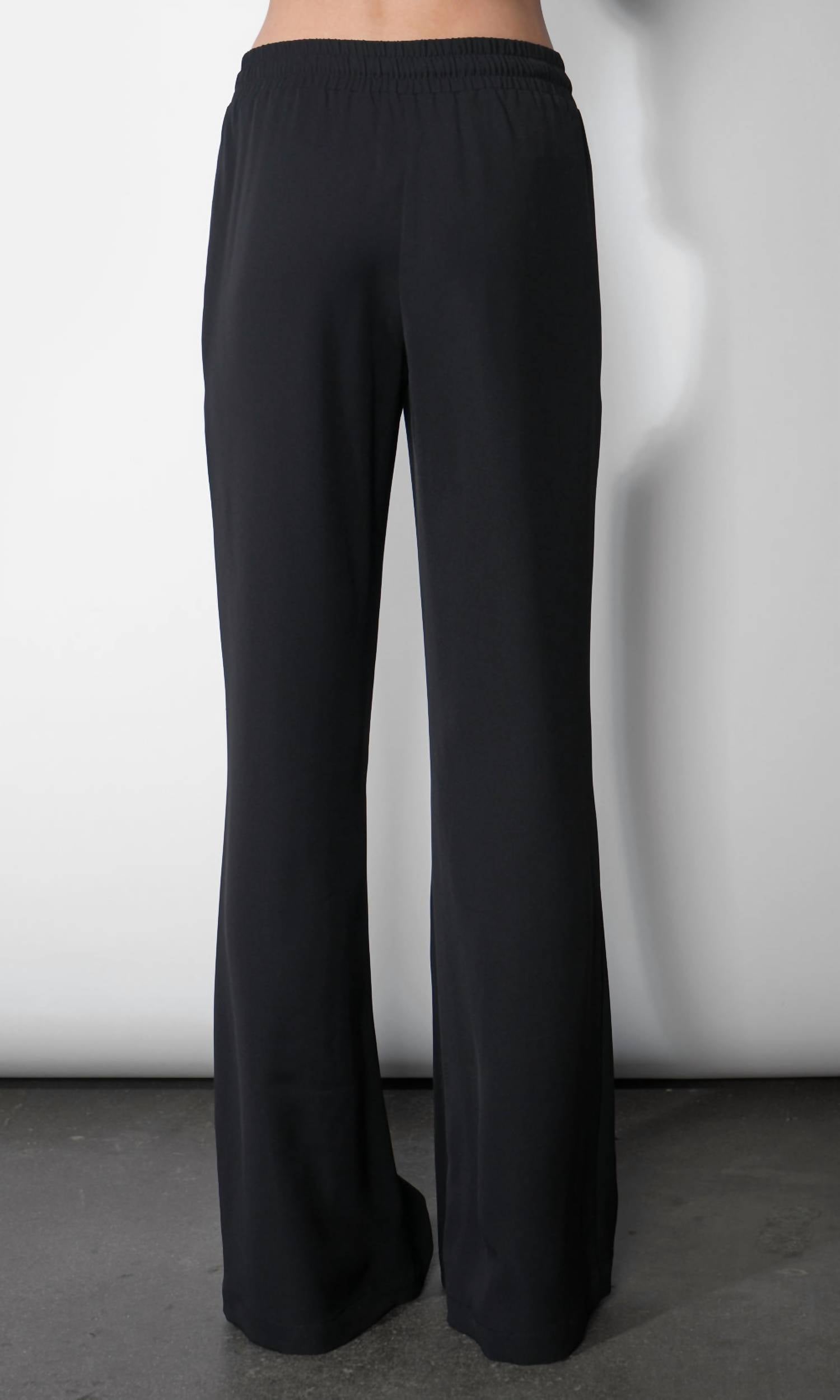 GREYLIN Abigail Drawstring Flared Pants in black - women's pants - alternate view