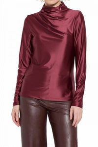 Lysse - Shalom Satin Jersey Funnel Neck Top