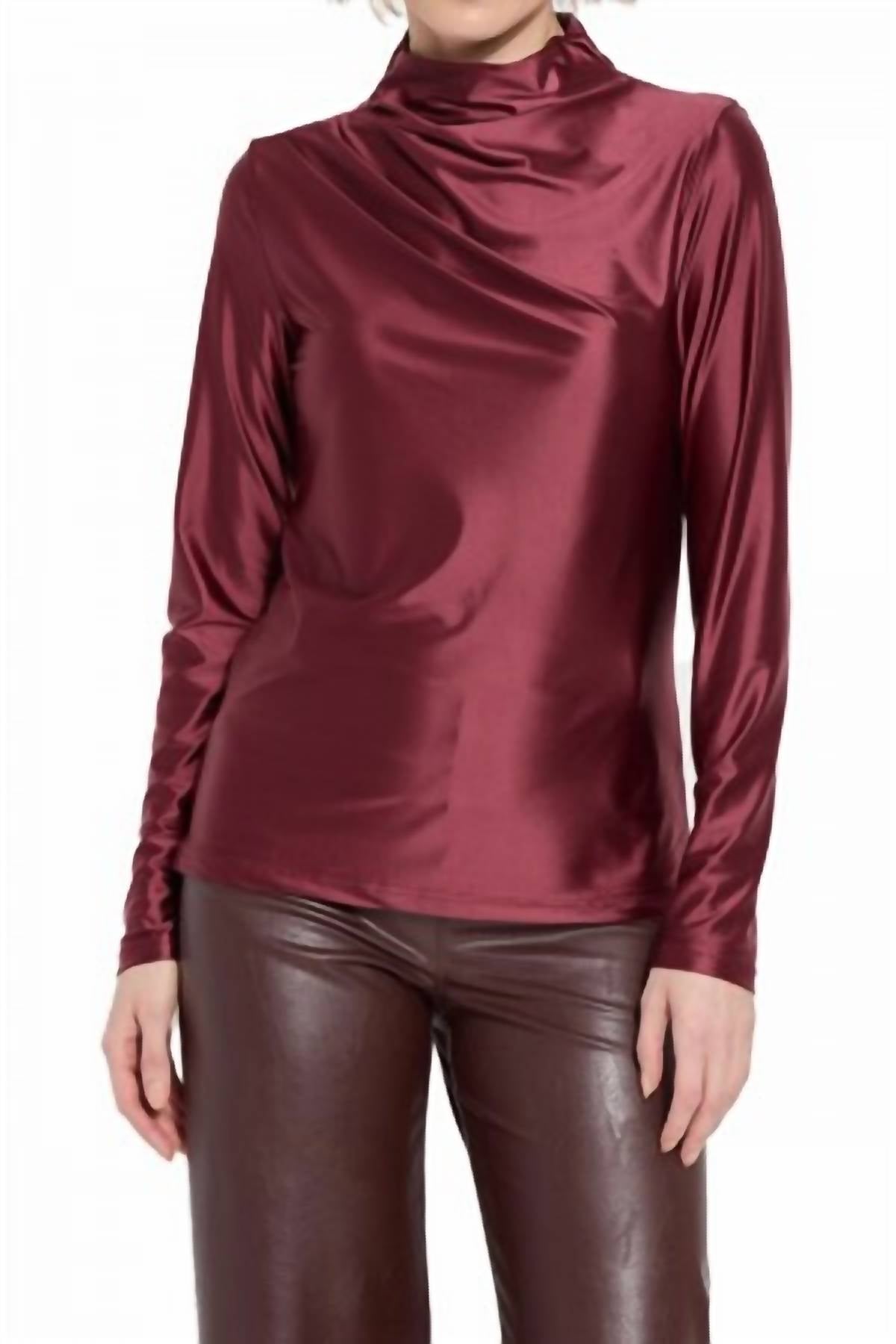 Lysse - Shalom Satin Jersey Funnel Neck Top