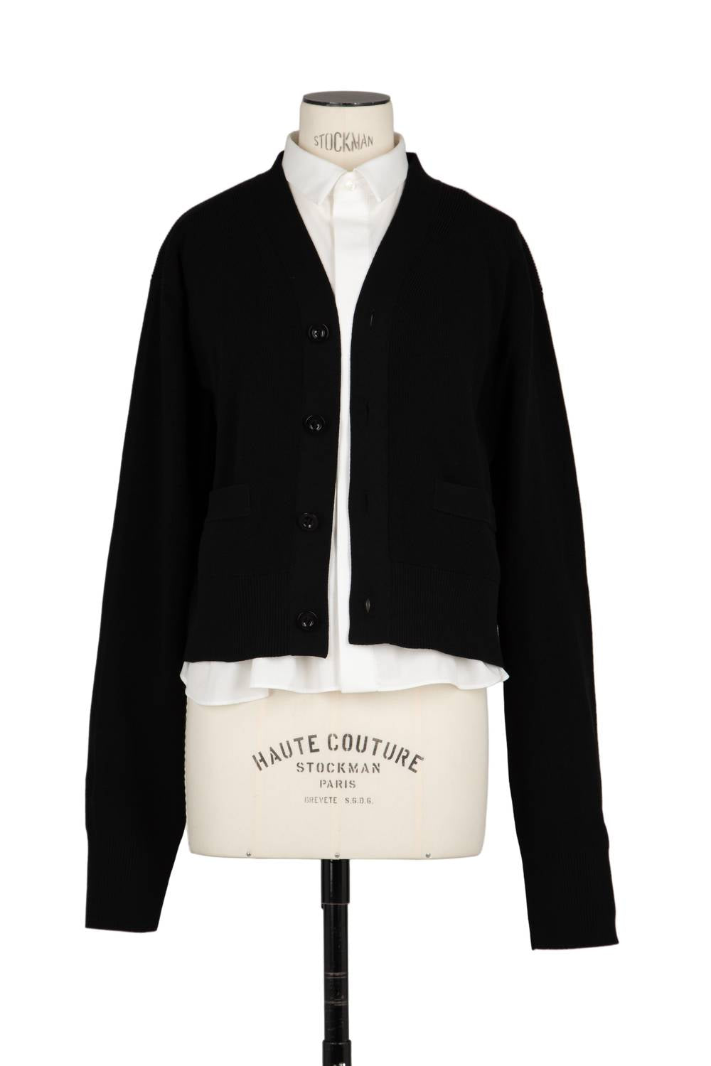 Sacai - Women's Combo Knit Long Sleeve Shirt Cardigan