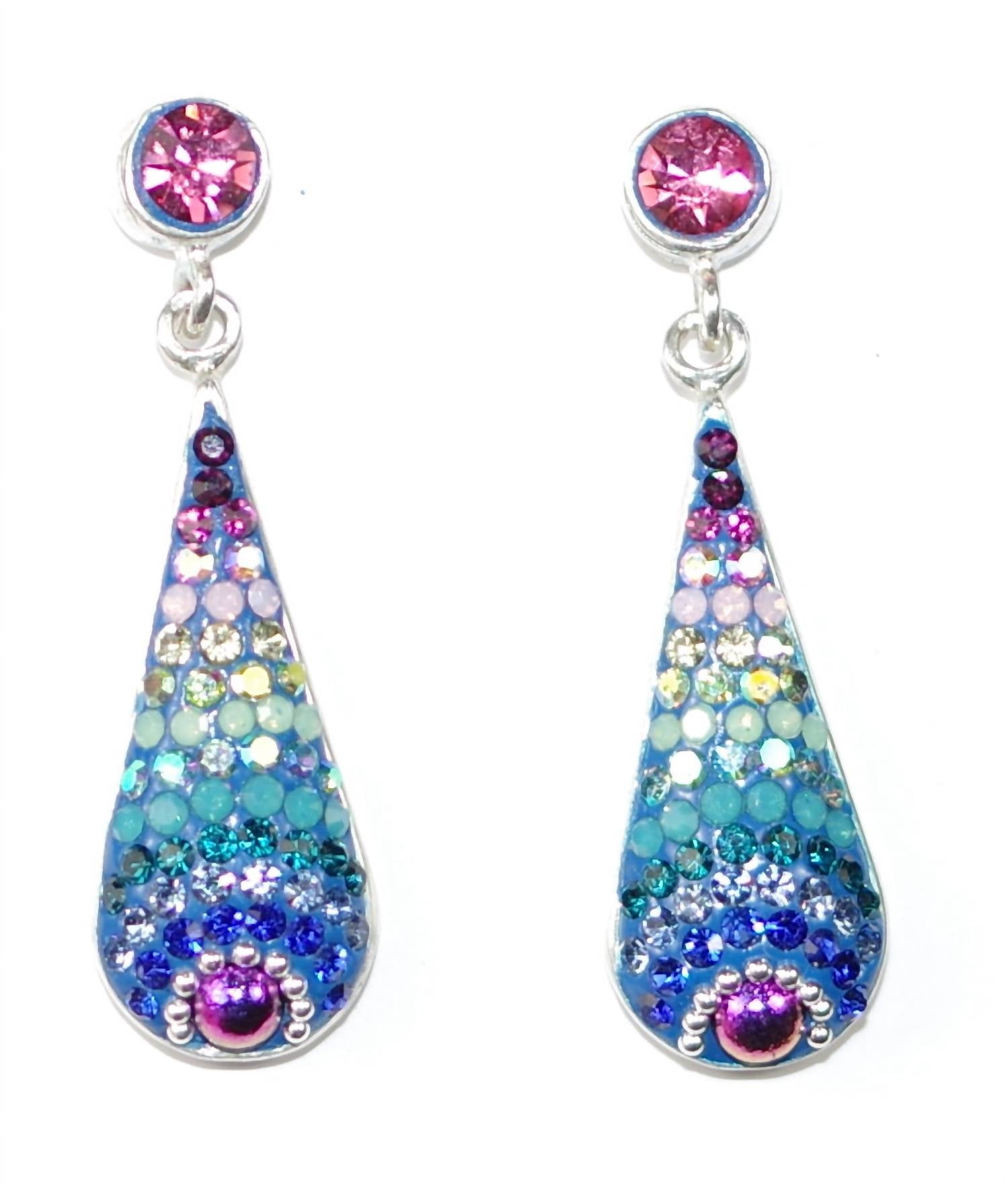 Mosaico - Women's Austrian Crystals Teardrop Earrings