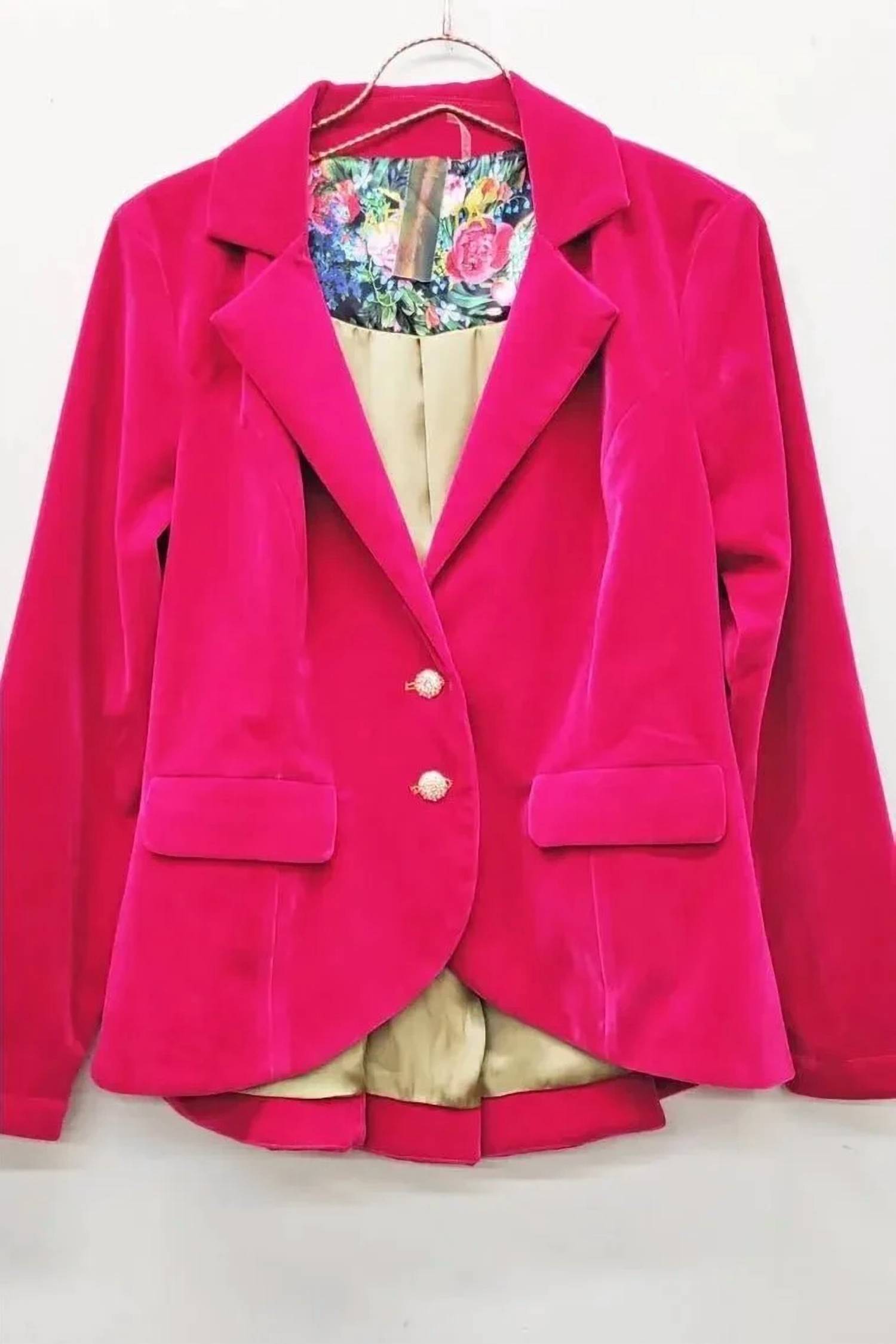 Aratta - Women's Jovie Velvet Button-up Blazer