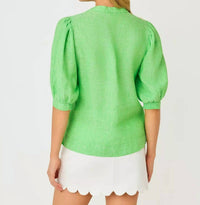 Lilly Pulitzer - Mialeigh Elbow Sleeve Linen Top