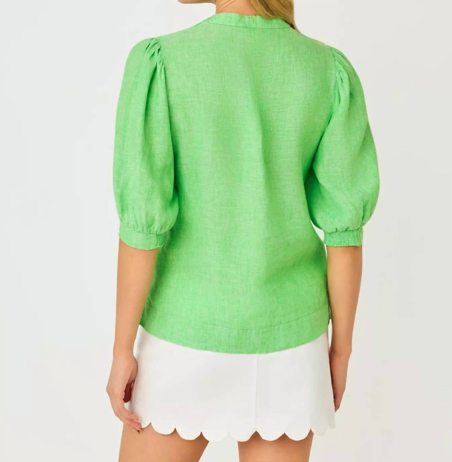 Lilly Pulitzer - Mialeigh Elbow Sleeve Linen Top