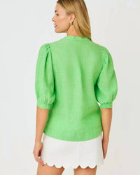 Lilly Pulitzer - Mialeigh Elbow Sleeve Linen Top