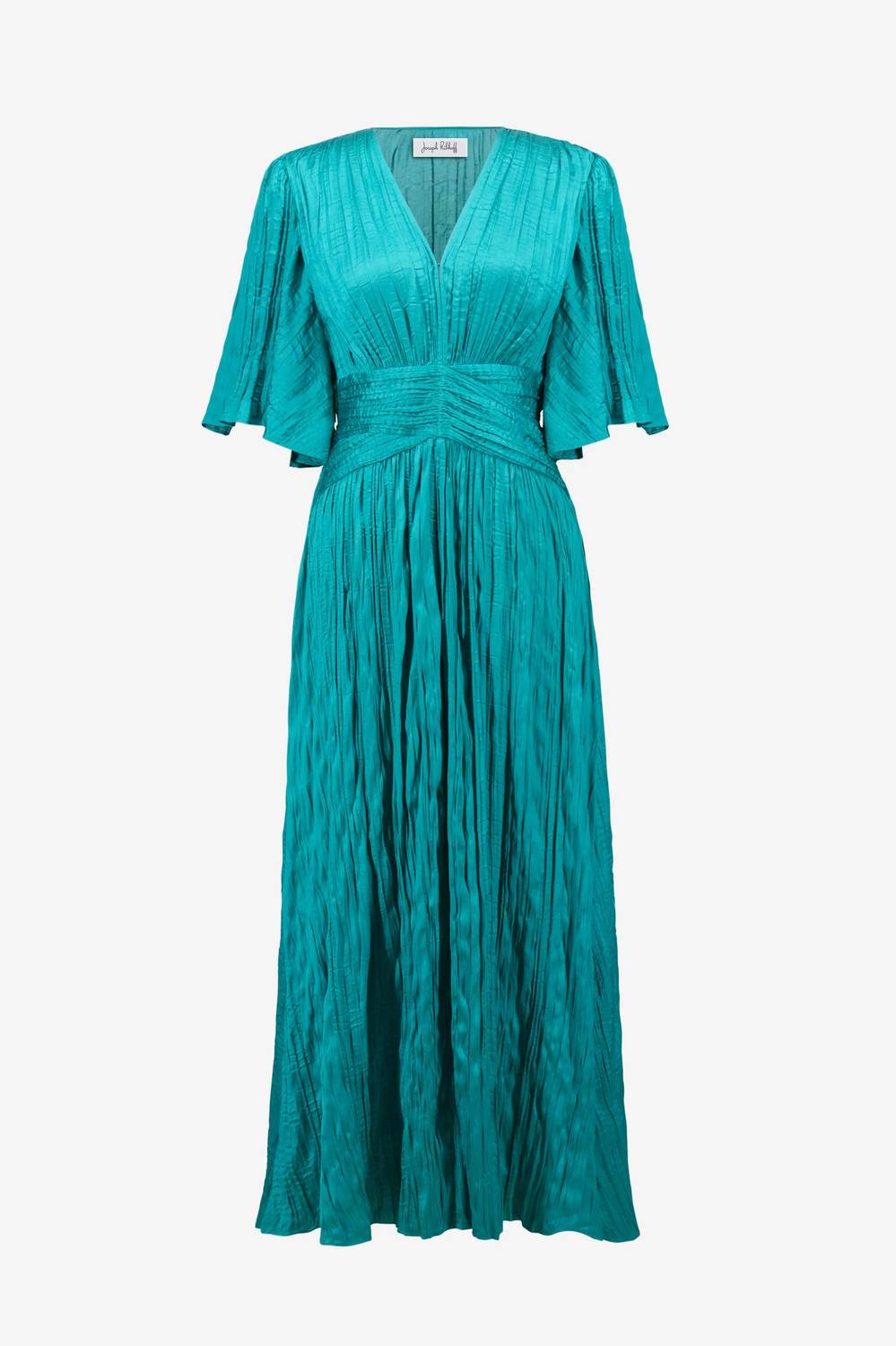 Joseph Ribkoff - Satin Fit And Flare Pleated Dress With Knot Waist Detail - Plus