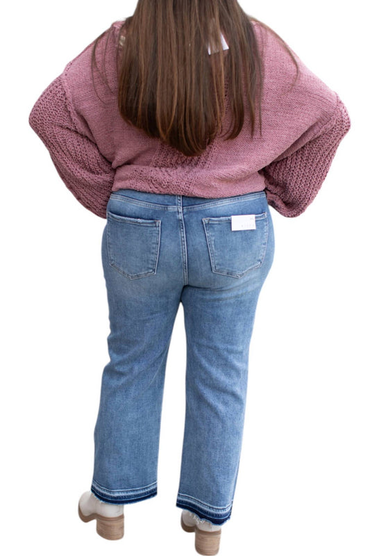 Risen - High Rise Crop Straight Jeans Plus Size