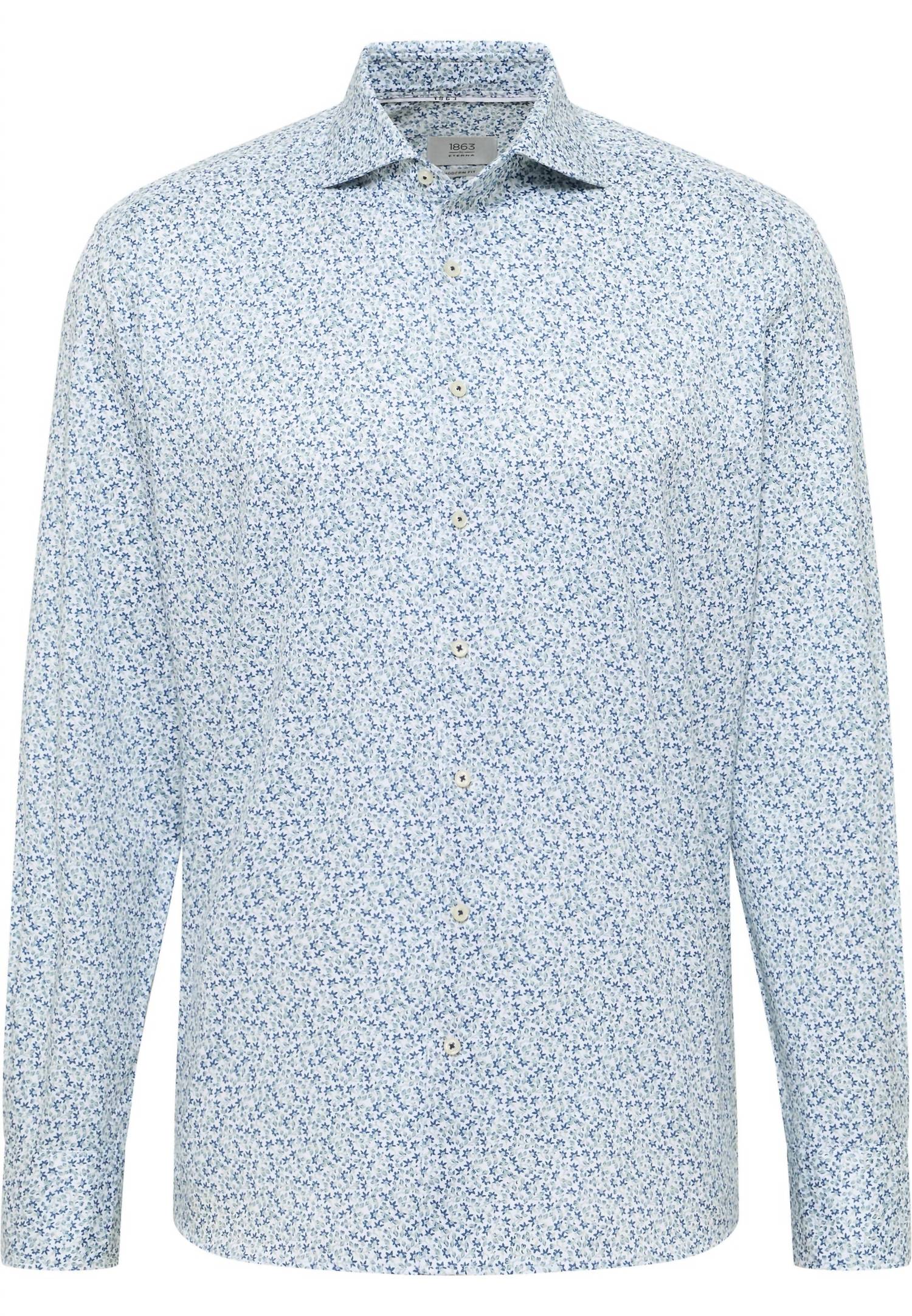 Eterna - Floral Print Modern Fit Cutaway Collar Shirt