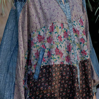 Young Threads - Mixed Floral Prints Patchwork Blouse