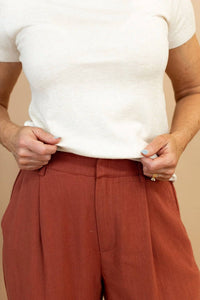 Tea N Rose - Women's Frankee Linen Trouser