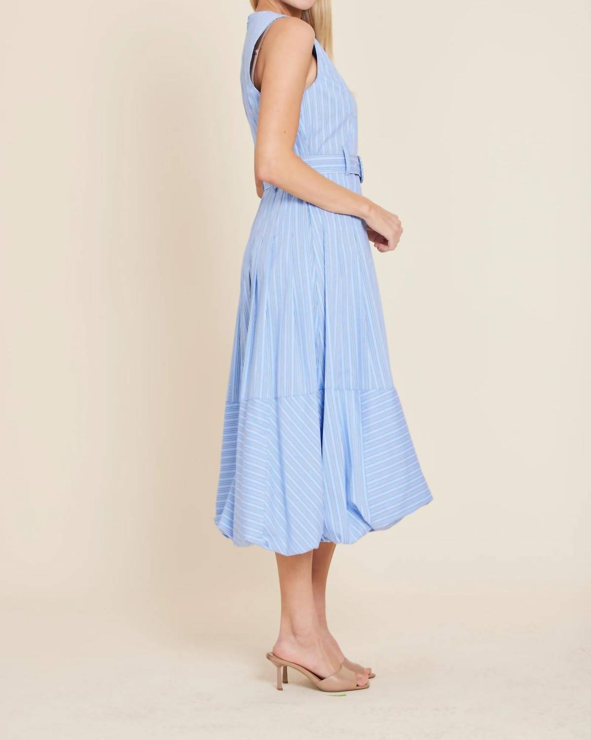 Dolce Cabo - Poplin Beleted Bubble Midi Dress
