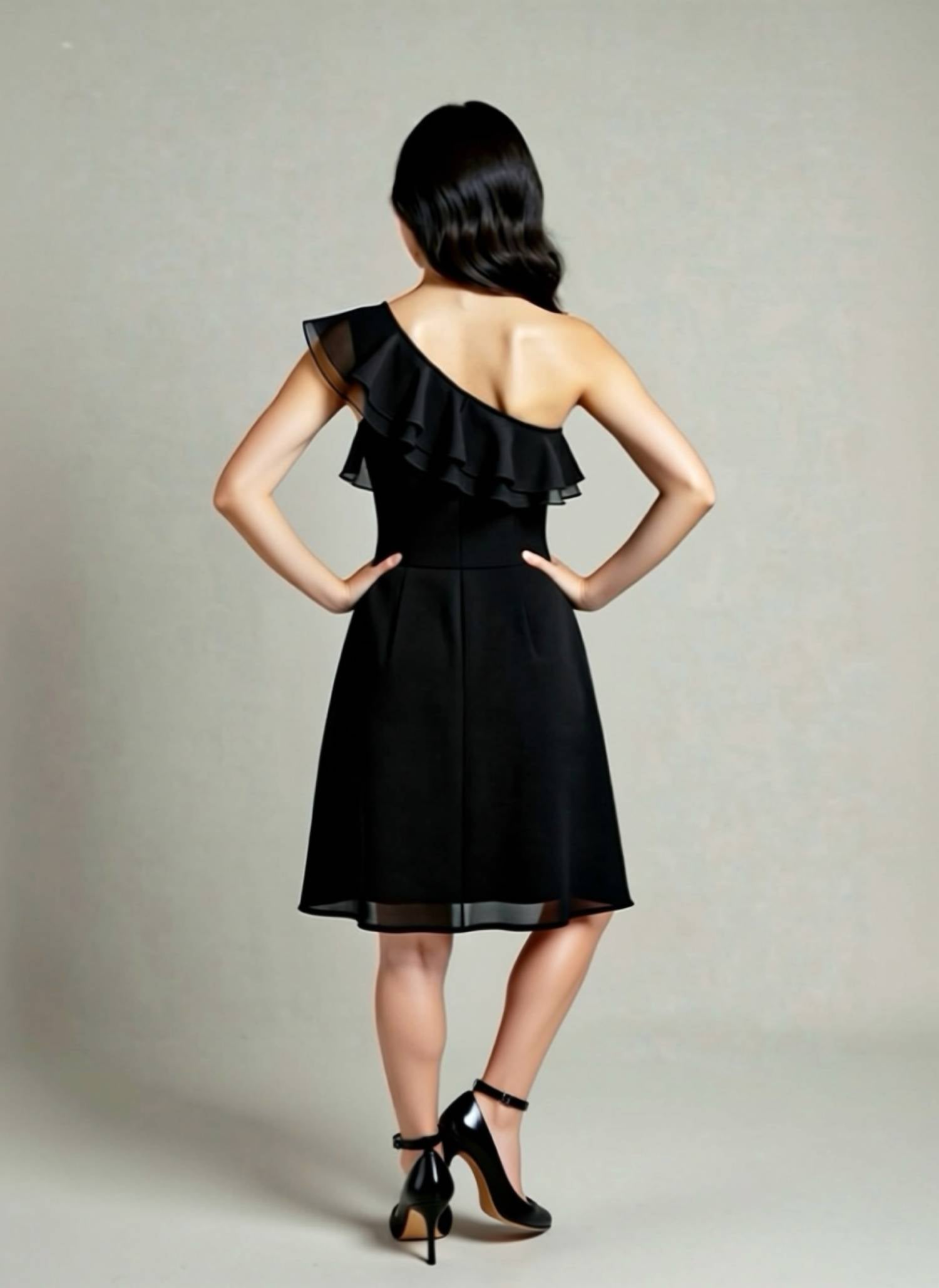 Nue By Shani - Ruffle One Shoulder Dress
