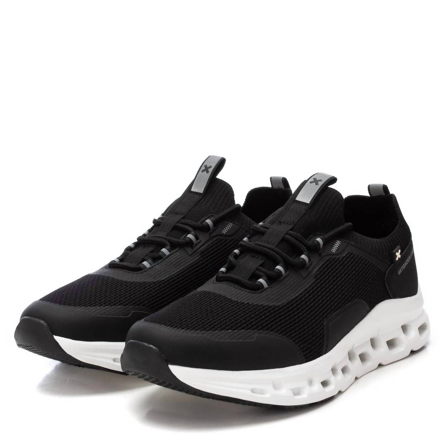 Xti Men's Waffle Sole Casual Athletic Sneakers in black - men's shoe - view 4