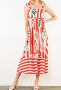Thml - Floral Striped Maxi Dress