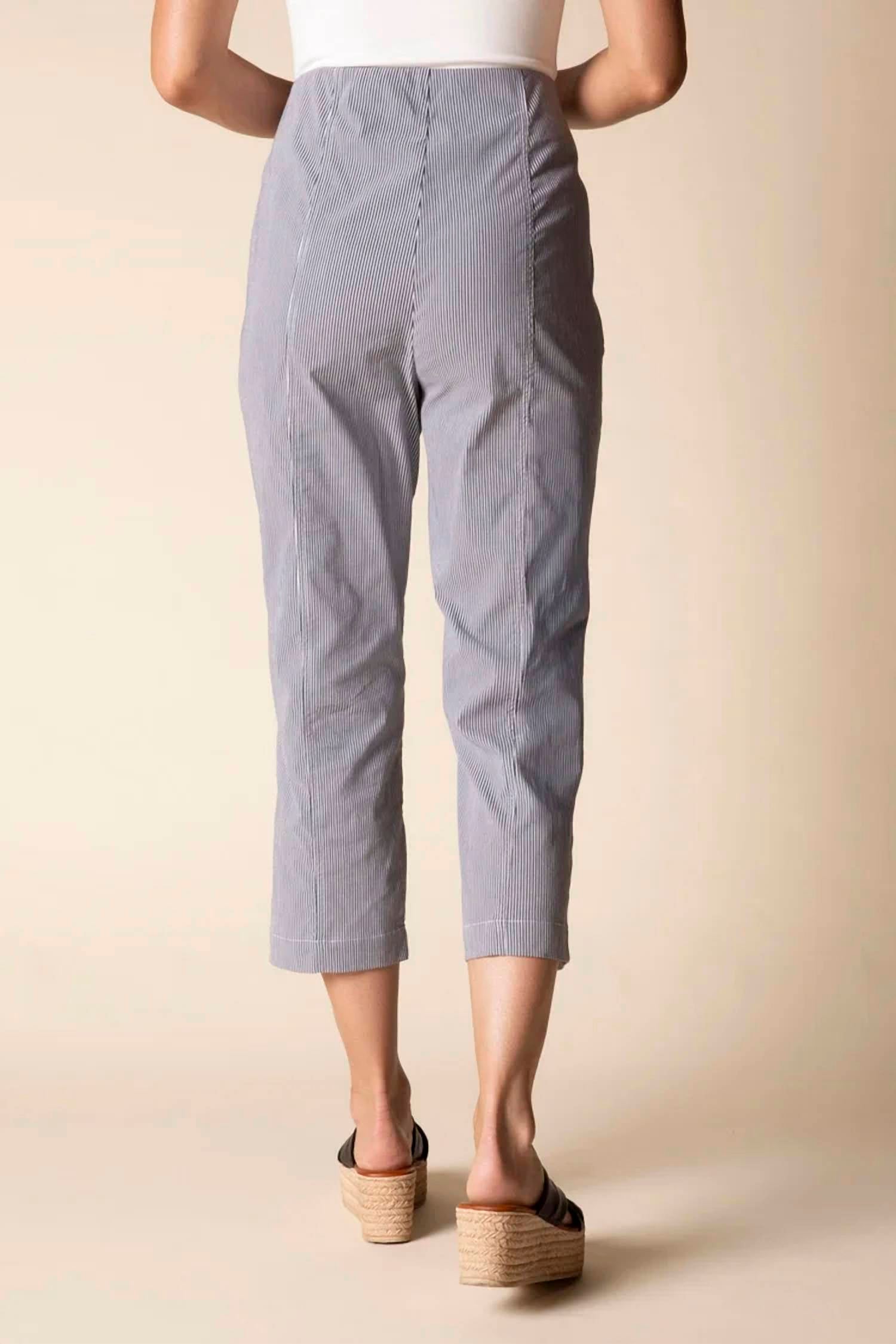 Olivia by Habitat Cool Tech Stripe Seaside Capri Pant in navy - women's pants - alternate view