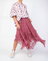 Easel - Alana All Over Lace Sharkbite Maxi Skirt