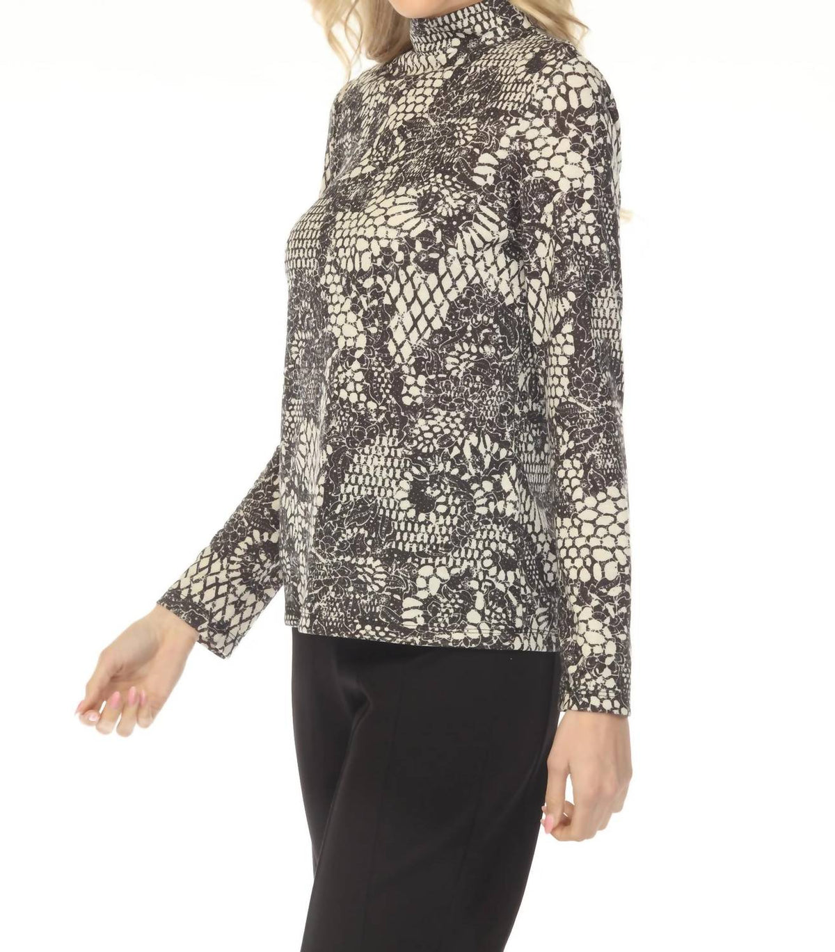 Joseph Ribkoff - Floral High Neck Knit Top