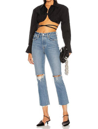 Grlfrnd - Karolina High Rise Straight Crop