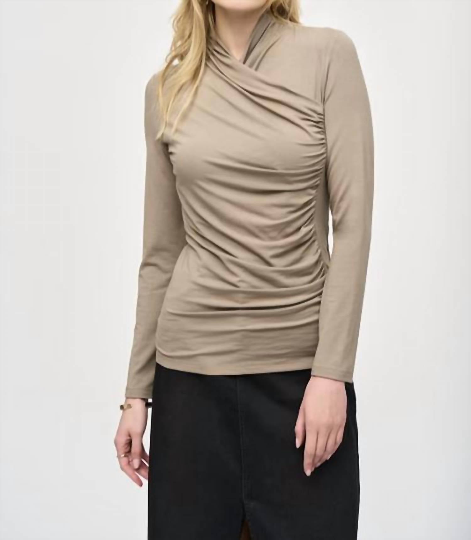 Joseph Ribkoff - Cowl Neck Ruched Top