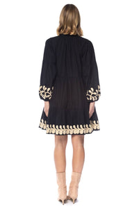 Tolani Hadya Short Dress in onyx - women's dress - detail view
