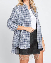 Geegee - Pretty In Plaid Sequin Button Down