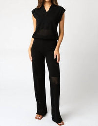 Olivaceous - Singer Collared Knit Top