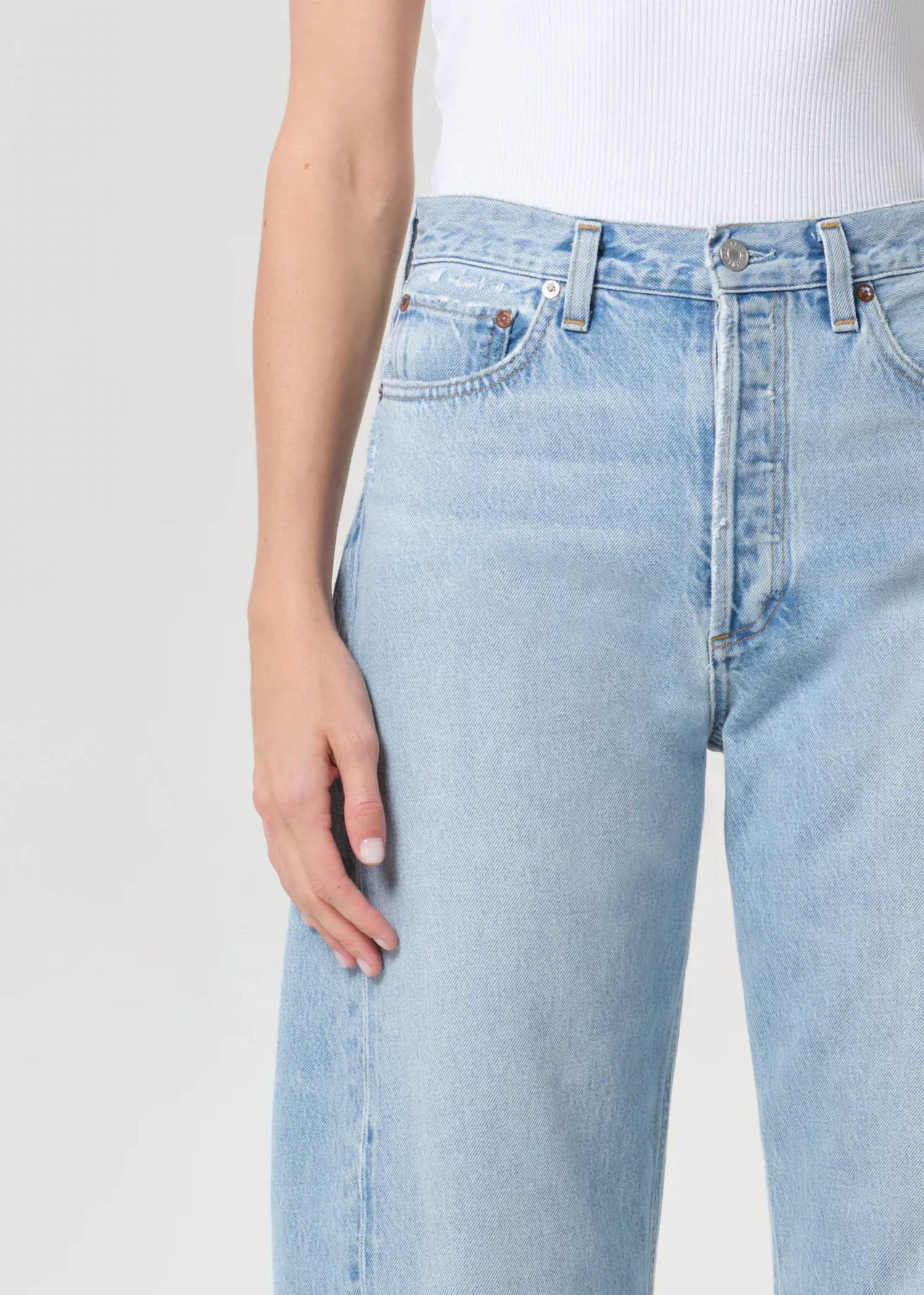 Agolde - High Rise Pieced Tapered Jeans