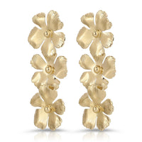 Eklexic - Women's Triple Bloom Drop Earrings