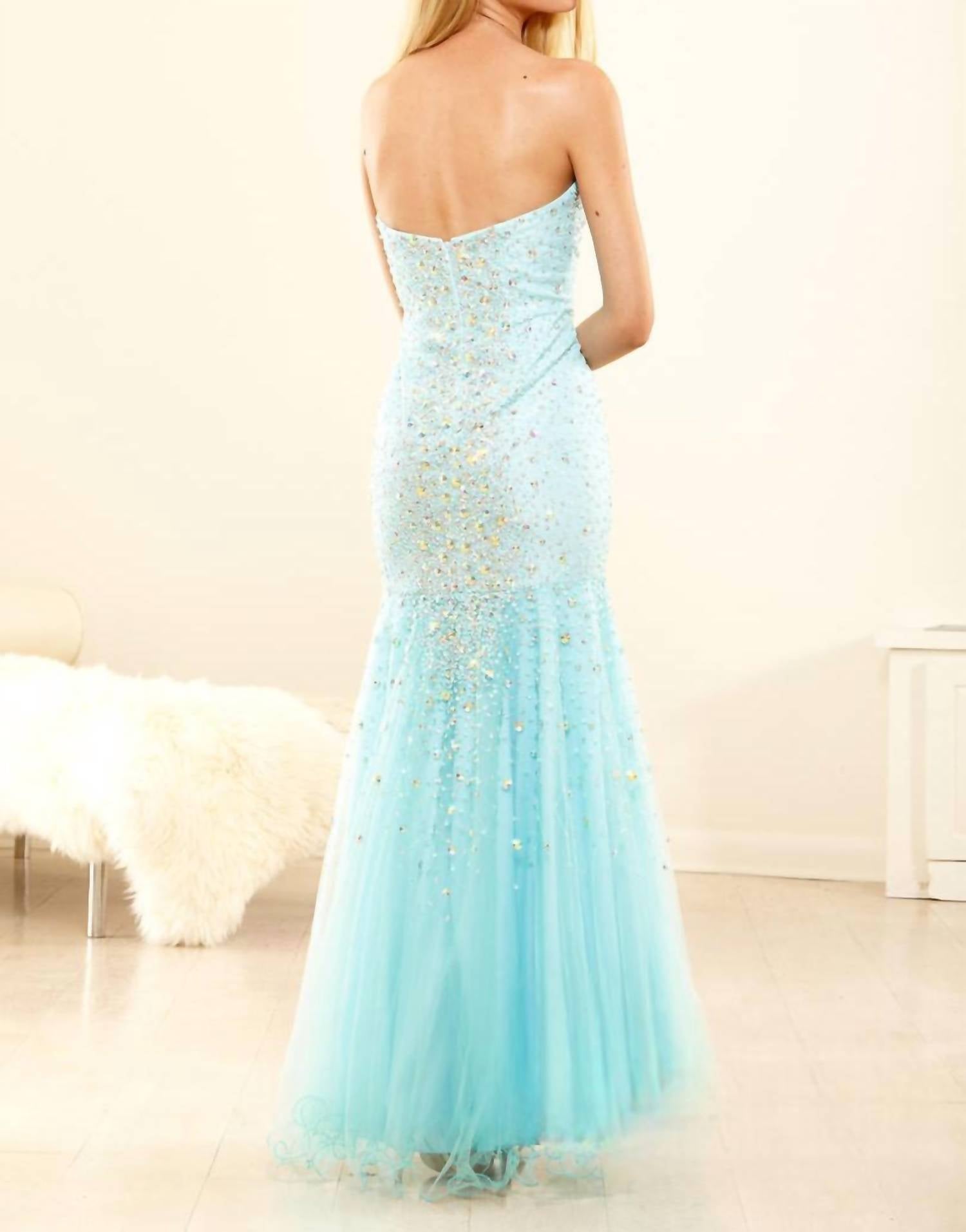 Terani Couture - Strapless Beaded Prom Dress