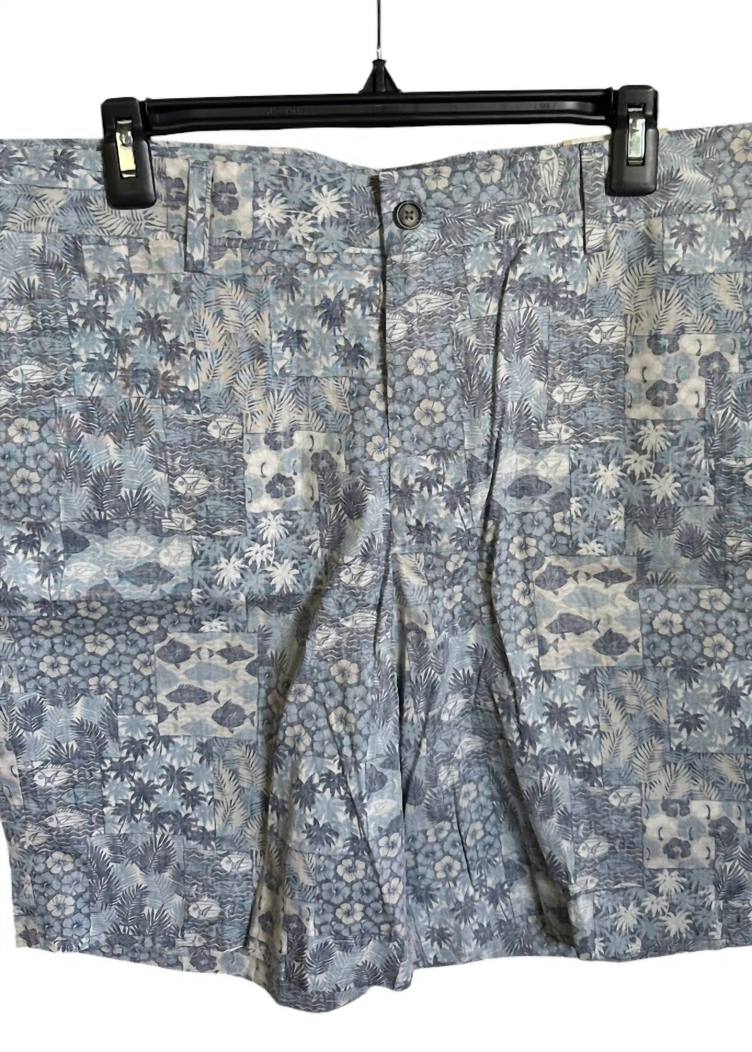 Charleston Khakis Men's Floral Shorts in blue - men's shorts - detail view