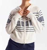 Brodie Cashmere - Beach Stripe Cropped Hoodie